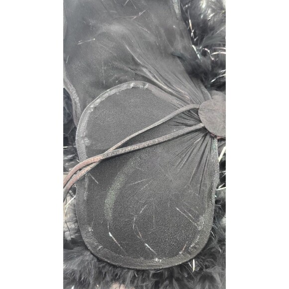 Black Angel Butterfly Wings Rave Cosplay Costume Metallic Tinsel Feather - Picture 4 of 8